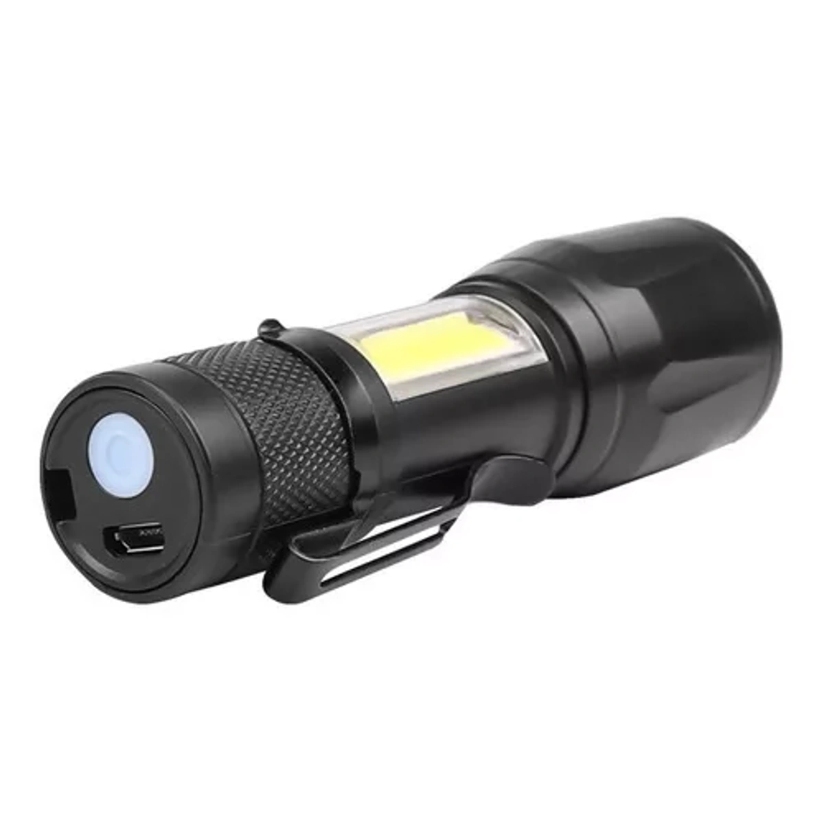 Mini Lanterna Com Led e Zoom Recarregável USB Tática Profissional - Imagem 3