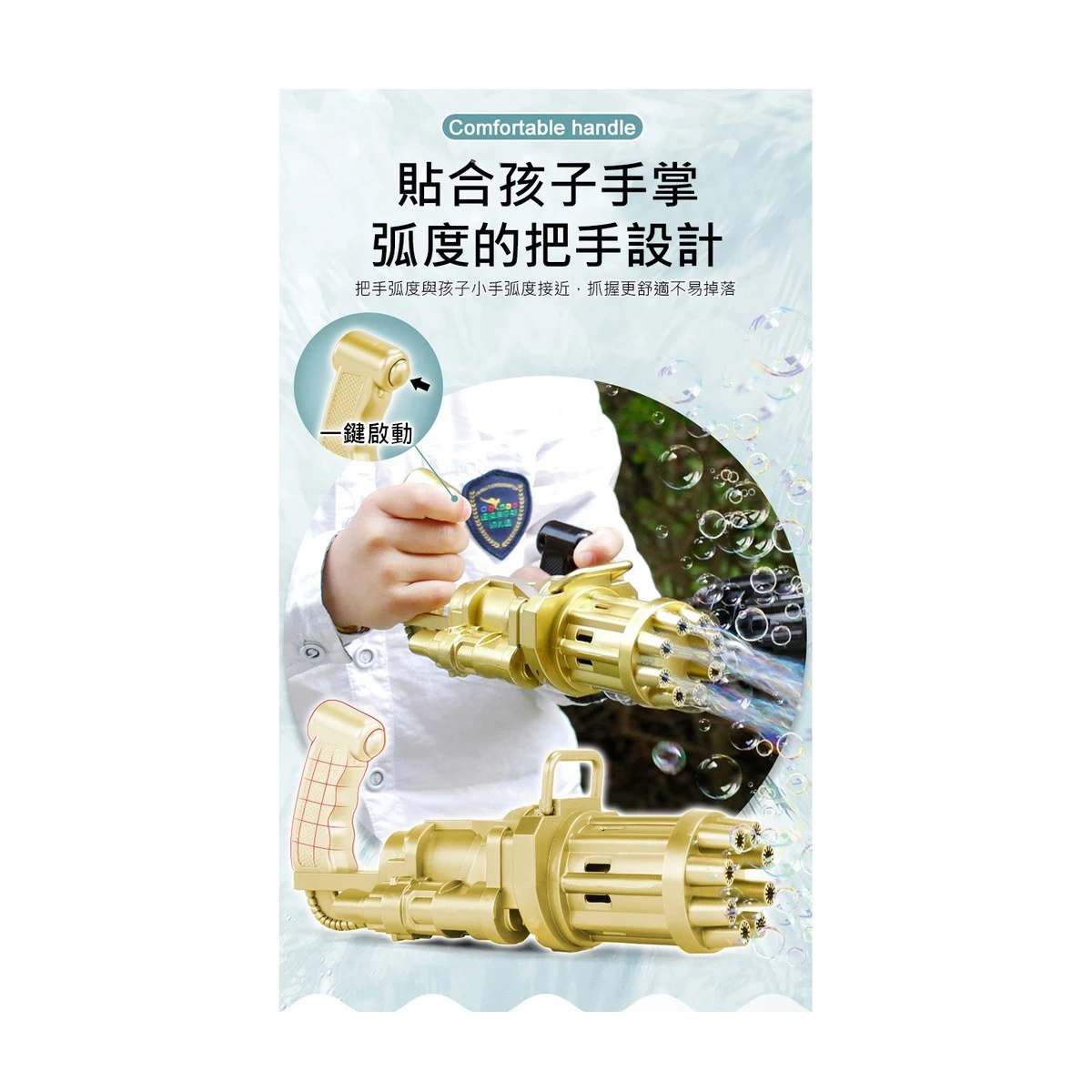 Brinquedo Lança Bolha Sabão Pistola Metralhadora Automática - Imagem 3