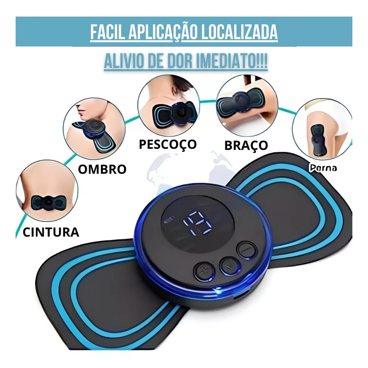 Kit 2 Massageador Elétrico Portátil Recarregável Coluna - Imagem 7