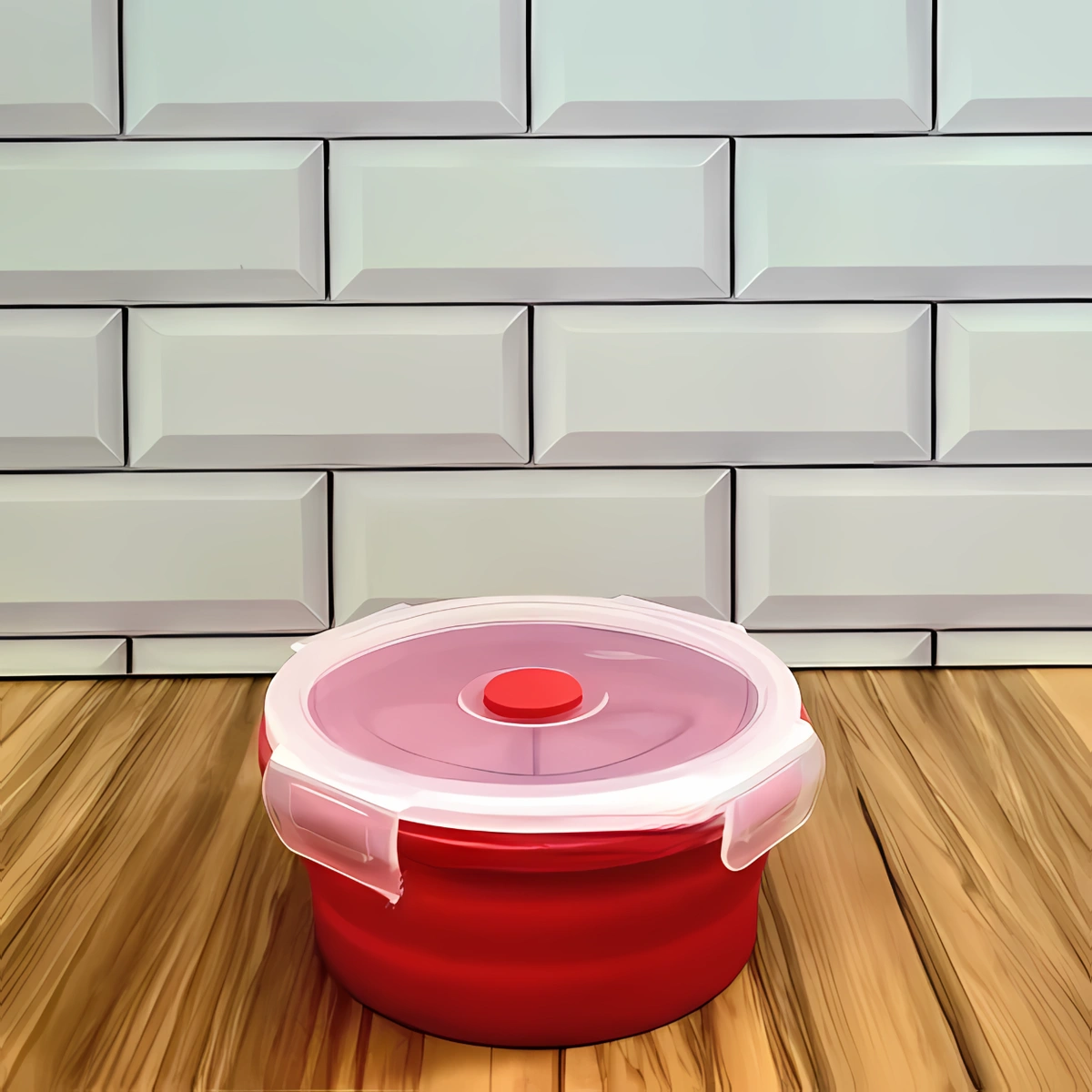 Pote De Silicone Dobrável Retrátil Com Tampa Hermético - Imagem 7