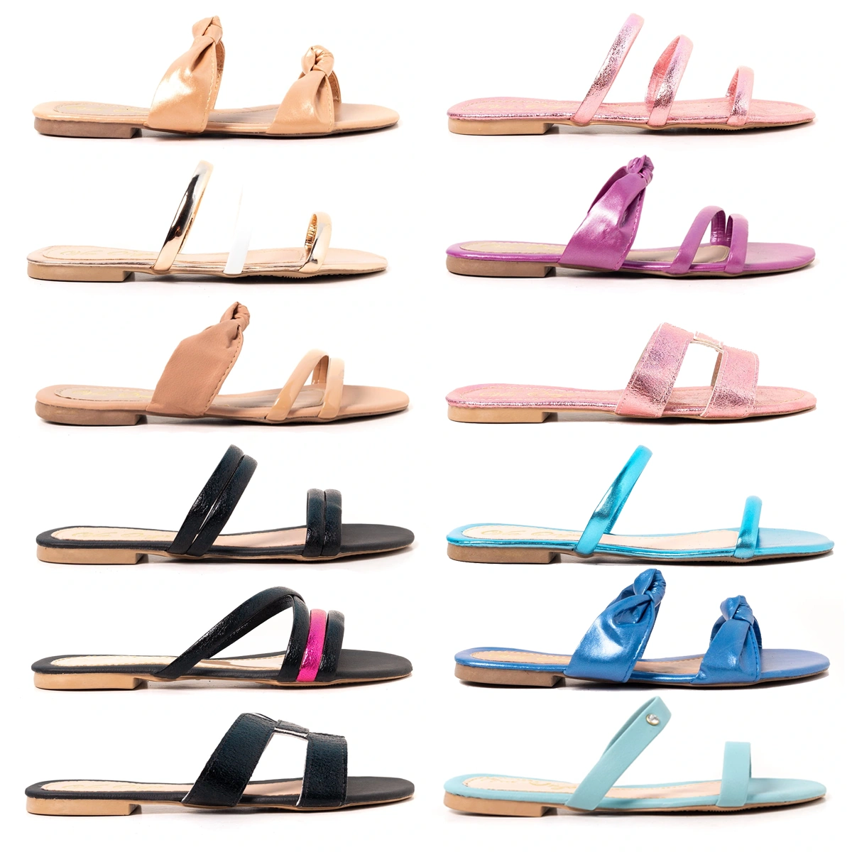 Kit 12 Sandálias Feminina Rasteirinhas Sortidas - Imagem 2